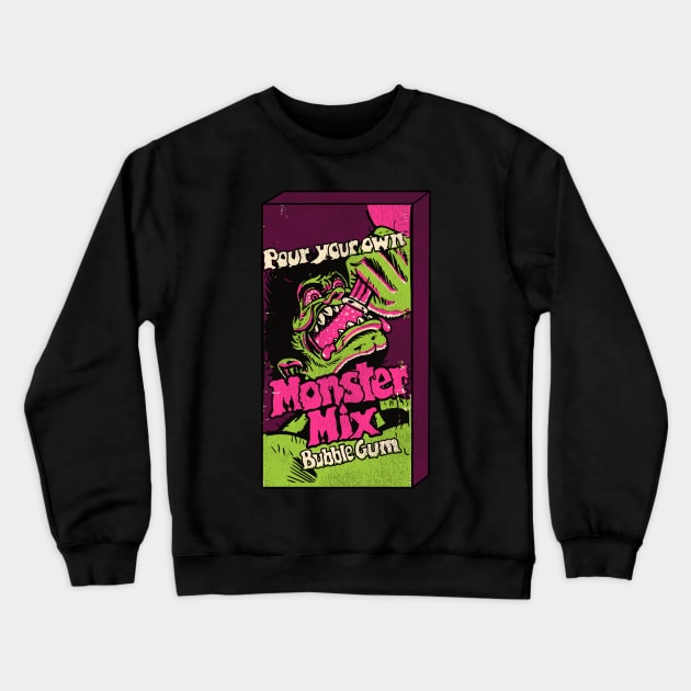 Monster Mix 70s Candy Bubble Gum Crewneck Sweatshirt by darklordpug